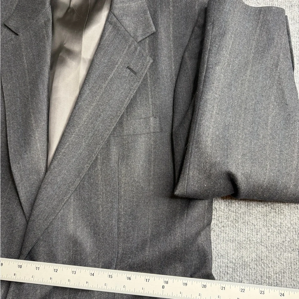 Stanley Blacker Gray Made In USA‎ Sport Coat Jacket Length 30 Arm To Pit 20
